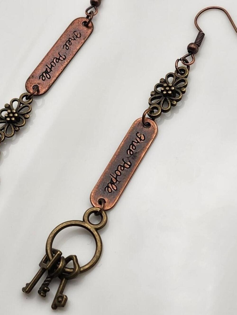 Keeper's Secret Free People Mismatched Key Earrings - Picture 3 of 10